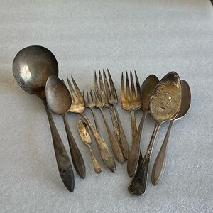 Antique Silver Flatware Pieces (12) with Bicentennial Collectible